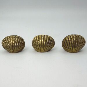 The Bombay Company Vintage Place Card Holders Solid Brass Sea Shell Coastal